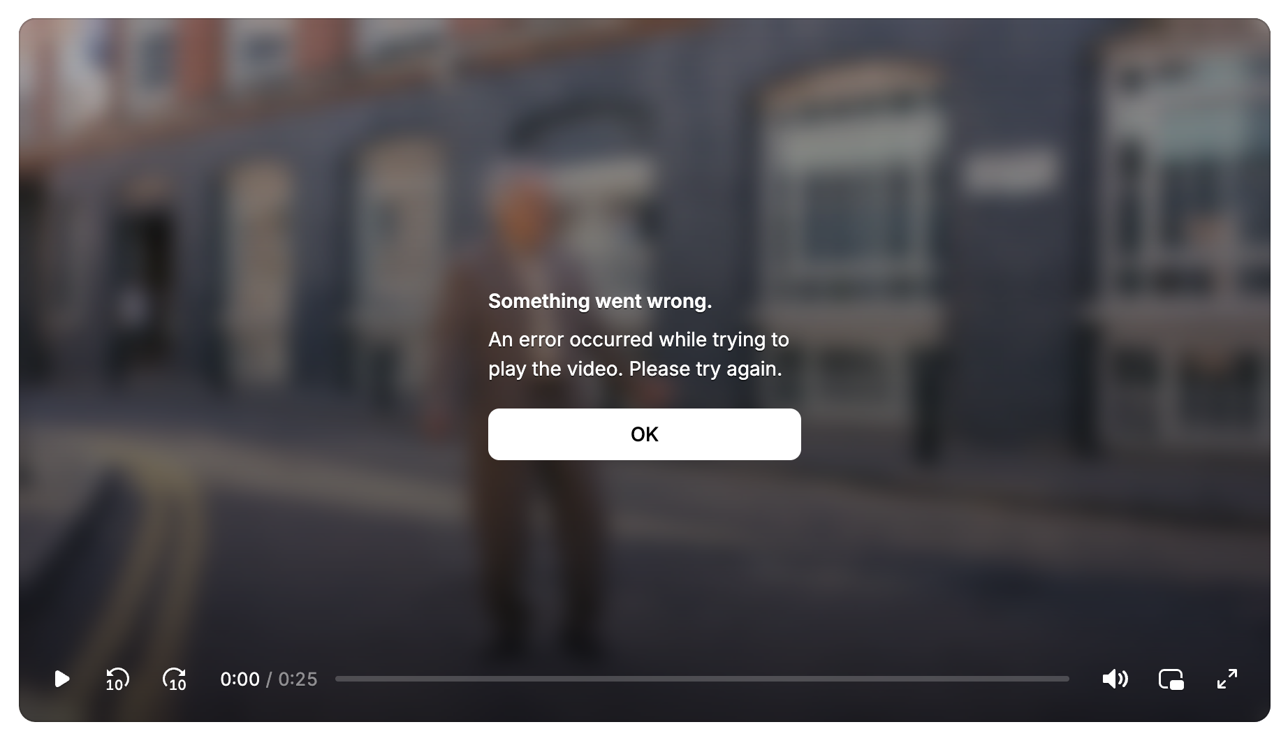 Minimal error dialog
